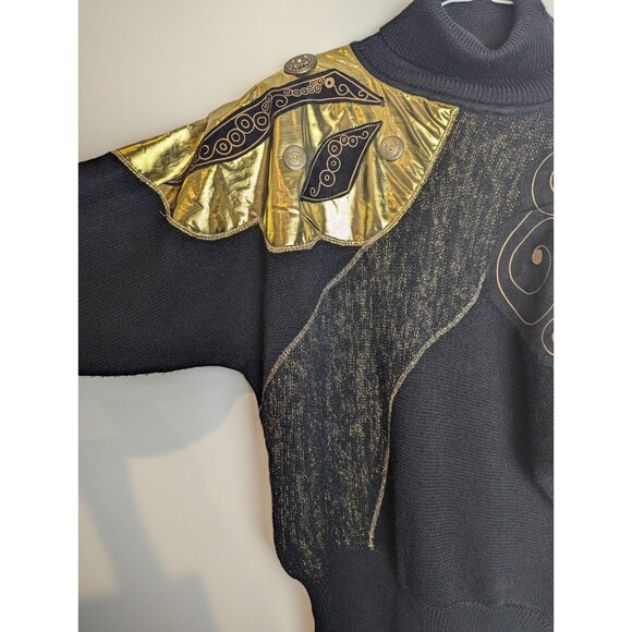 Vintage Adriano by I. Fatigati Women's Sweater‎ S Embellished Retro Shoulder pad - Picture 11 of 11